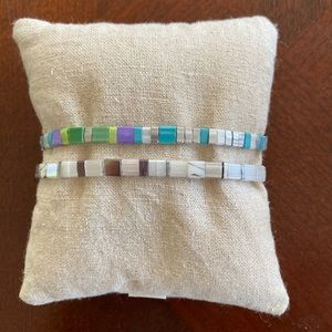 Stella & Dot Shell Stretch Bracelets - silver